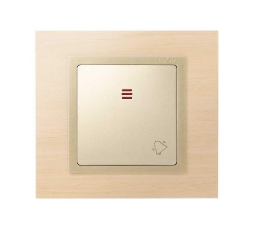 Simon 82 Клавиша с пиктограммой "звонок" для кнопочного выключателя с подсветкой, S82, S82N, шампань  82015-34  Simon