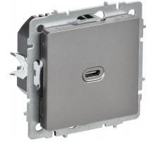 BRITE Роз. USB C 65Вт высокоскор. зар. РЮ12-1-БрС сталь  BR-U13-065-K46  IEK