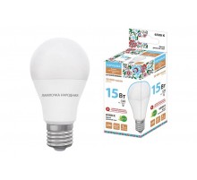 Лампа светодиодная НЛ-LED-A60-15 Вт-230 В-6500 К-Е27, (60х112 мм), Народная  SQ0340-1516  TDM