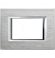 Axolute декоративные накладки прямоугольной формы, анодированные, цвет хром, на 3 модуля  HA4803CR  Legrand