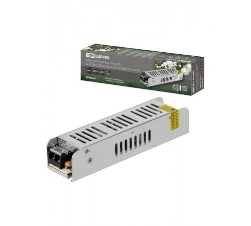 Блок питания 60Вт-24В-IP20 для светодиодных лент и модулей, металл, узкий,   SQ0331-0557  TDM