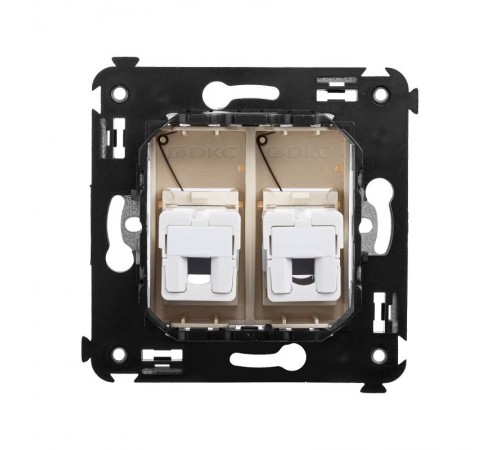 Розетка телефонная в стену двойная, "Avanti", "Ванильная дымка"  4405314  DKC