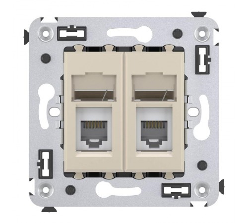 Розетка телефонная в стену двойная, "Avanti", "Ванильная дымка"  4405314  DKC