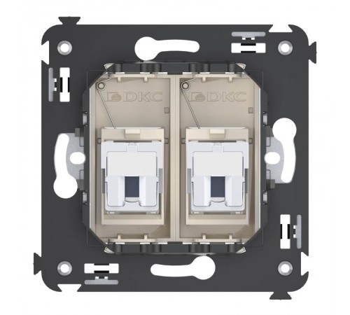 Розетка телефонная в стену двойная, "Avanti", "Ванильная дымка"  4405314  DKC