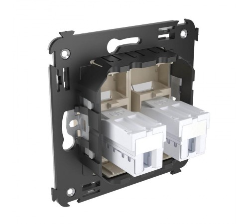 Розетка телефонная в стену двойная, "Avanti", "Ванильная дымка"  4405314  DKC