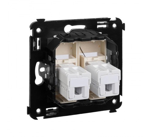 Розетка телефонная в стену двойная, "Avanti", "Ванильная дымка"  4405314  DKC