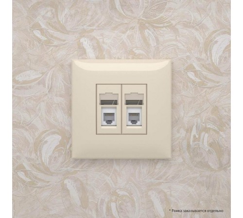 Розетка телефонная в стену двойная, "Avanti", "Ванильная дымка"  4405314  DKC