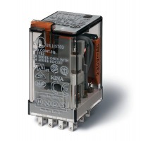 Миниатюрное универсальное электромеханическое реле; монтаж в розетку; 4CO 7A; контакты AgCdO; катушка 110В DC  553491102040  Finder