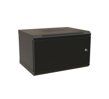 WR-TW-0945-SR-RAL9004 Шкаф настенный 19-дюймовый (19"), 9U, 500x600х450мм, цельнометал.,дверь с замком, (RAL 9004)  520242  WRLine