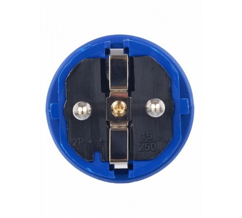 Вилка прямая каучук ОМЕГА IP44 синяя ВБп3-1-0м  PKR01-016-2-K07  IEK