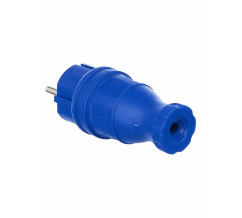 Вилка прямая каучук ОМЕГА IP44 синяя ВБп3-1-0м  PKR01-016-2-K07  IEK