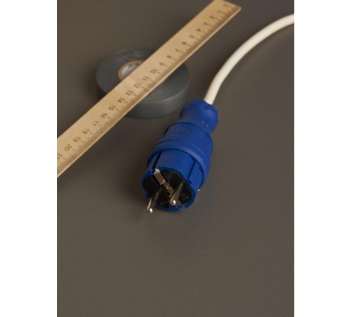 Вилка прямая каучук ОМЕГА IP44 синяя ВБп3-1-0м  PKR01-016-2-K07  IEK