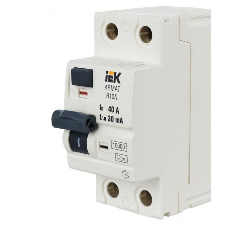 Выключатель дифференциальный (УЗО) R10N 2P 40А 30мА тип A ARMAT  AR-R10N-2-040A030  IEK