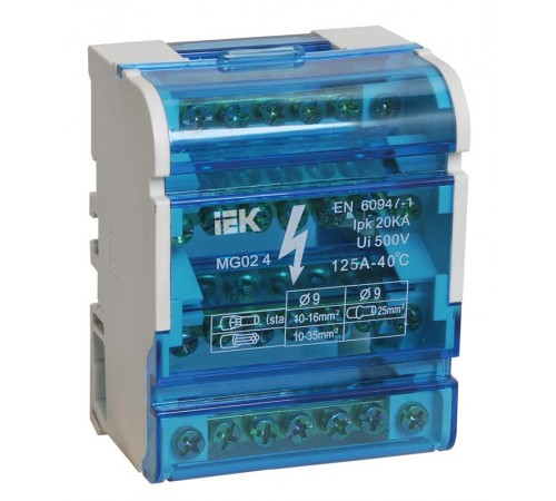 Шины на DIN-рейку в корпусе (кросс-модуль) 3L+PEN 4х7   YND10-4-07-100  IEK