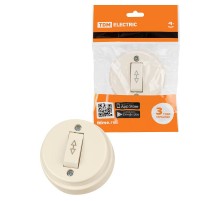 Переключатель на 2 направления 1-кл. открытой установки IP20 10А сл. кость "Ретро"  SQ1806-0508  TDM