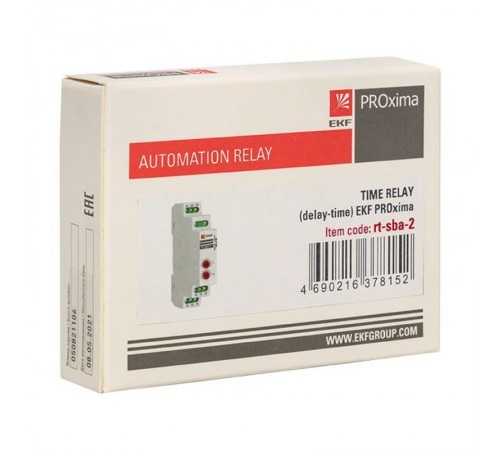 Реле времени RT-SBA-2 (задержка времени включ.) PROxima  rt-sba-2  EKF