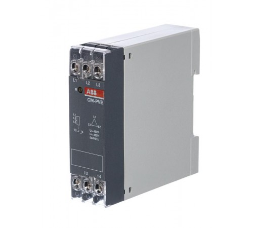 Реле контроля напряжения CM-PVE (контроль 3 фаз) (контроль Umin/max L1- L2-L3 320-460В AC) 1НО контакт  1SVR550871R9500  ABB