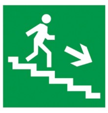 Пиктограмма (наклейка) . 150х150мм "Напр.к эвак.вых.по лест.напр.вниз"  YPC30-150NEV-LNAPRVN  IEK