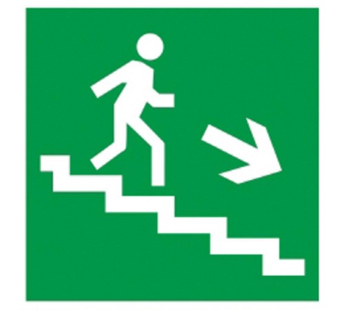 Пиктограмма (наклейка) . 50х50мм "Напр.к эвак.вых.по лест.напр.вниз"  YPC30-50NEV-LNAPRVN  IEK