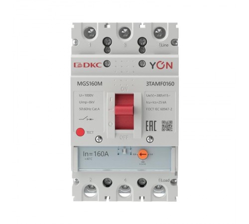 Авт. выкл. YON MGS160 3P 128-160A 25kA  MGS160M-3TAMF0160  DKC