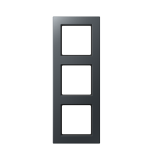 Рамка для вертикальной и горизонтальной установки, 3 поста; термопласт; матовый антрацит; A CREATION  AC583BFANM  Jung