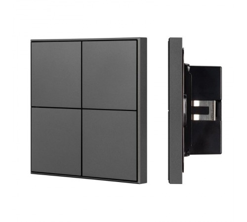 INTELLIGENT ARLIGHT Кнопочная панель KNX-304-23-IN Black (BUS, Frame) (IARL, IP20 Металл, 2 года)  039667  Arlight