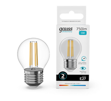 Лампа светодиодная   Filament Elementary Шар 12W 750lm 4100К Е27 LED 1/10/100  52222  Gauss