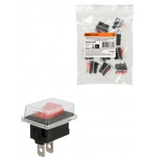Клавишный переключатель YL-211-03 черный корпус красная клавиша (влагозащищенный) 2 положения 1з  SQ0703-0048  TDM