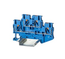 Клемма двухуровневая, зажим push-in, 4 точки подключения, 2.5 кв.мм, синяя  VPRTT-2.5-BU  DKC