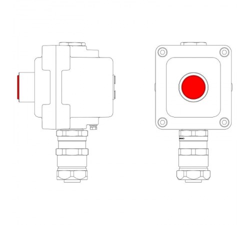 Взрывонепроницаемый пост управления из алюминия LCSD-01-B-MC-L1R(220)x1-PCMB-KAEPM3MHK-26  LCSD21000052  DKC