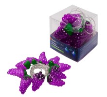 Гирлянда светодиодная  на эл.пит. 2AA Виноград  ULD-S0400-010/STB/2AA WHITE IP20 GRAPES   4м. 10 белых диодов, шнур прозр.  UL-00003392  Uniel