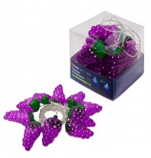 Гирлянда светодиодная  на эл.пит. 2AA Виноград  ULD-S0400-010/STB/2AA WHITE IP20 GRAPES   4м. 10 белых диодов, шнур прозр.  UL-00003392  Uniel