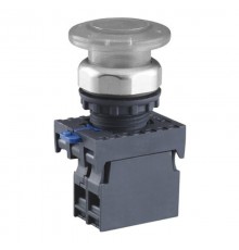 Кнопка управления "Грибок" 40мм с самовозвратом NP8-10MD/11 1НО белая AC110В-220В(LED) IP65 (R)  578664  CHINT