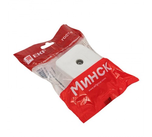 Минск Розетка TV 1-местная ОП 75Ом  5-862МГц белая  EKF Basic  EGA00-027-10  EKF