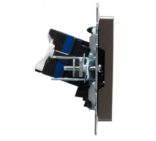 BRITE Розетка компьютерная 2-ая RJ45 кат.6 РК11-2-БрС сталь  BR-K20-2-K46  IEK