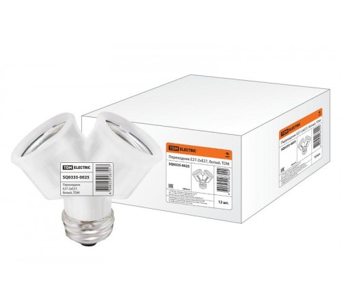 Переходник Е27-2хЕ27 белый  SQ0335-0025  TDM