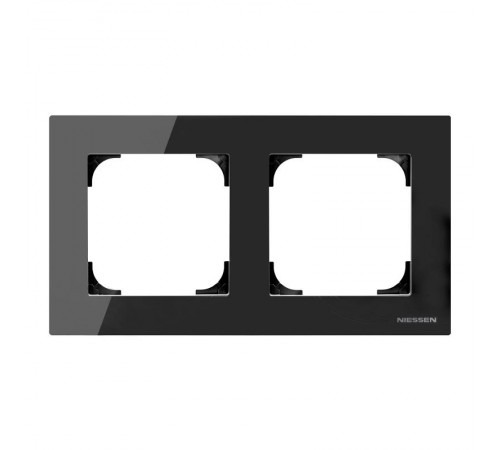 Рамка 2-постовая, серия SKY, цвет стекло чёрное2CLA857200A3101 ABB