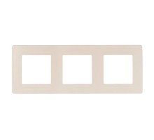 Рамка для розеток и выключателей серия 12 12-5103-02 на 3 поста, сатин, слоновая кость  Б0052520  ЭРА