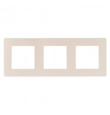 Рамка для розеток и выключателей серия 12 12-5103-02 на 3 поста, сатин, слоновая кость  Б0052520  ЭРА