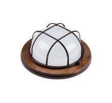 Светильник пылевлагозащищенный под лампу для ЖКХ НПБ1302 венге круг с реш. 60Вт IP54 TDM