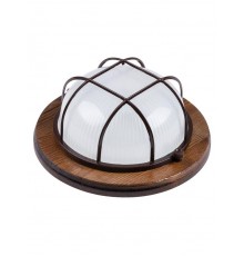 Светильник пылевлагозащищенный под лампу для ЖКХ НПБ1302 венге круг с реш. 60Вт IP54 TDM