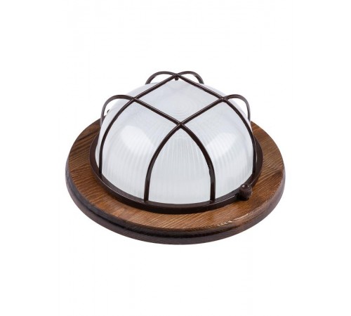 Светильник пылевлагозащищенный под лампу для ЖКХ НПБ1302 венге круг с реш. 60Вт IP54 TDM