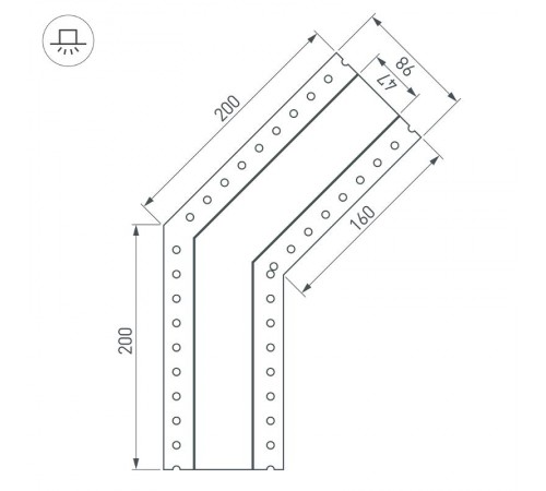 Угол SL-LINIA45-FANTOM-135 (arlight, Металл)  030102  Arlight