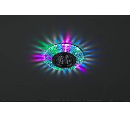 Светильник точечный встраиваемый DK LD4 MR16 3Вт GU5.3 прозрачный c мультиколор подсветкой  Б0019207  ЭРА