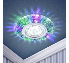 Светильник точечный встраиваемый DK LD4 MR16 3Вт GU5.3 прозрачный c мультиколор подсветкой  Б0019207  ЭРА