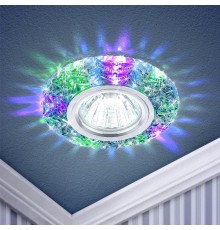 Светильник точечный встраиваемый DK LD4 MR16 3Вт GU5.3 прозрачный c мультиколор подсветкой  Б0019207  ЭРА