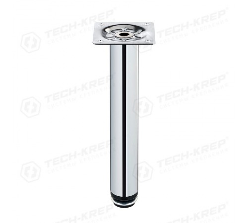 Ножка металл.круглая, регулир. с винтом, D30х200мм, хром - накл.   127485  Tech-KREP