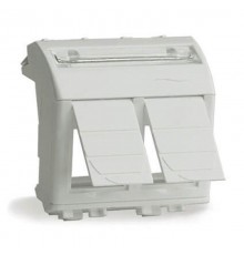 Brava слоновая кость Адаптер для двух информационных разъемов Keystone 2 мод.  75614S  DKC