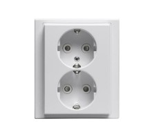 Розетка Double Shuko 16А 230В, c рамкой, Impressivo, белый  302EUJ-84   2TKA000952G1  ABB