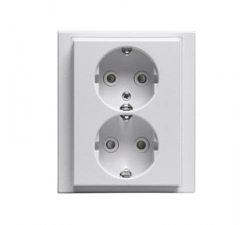 Розетка Double Shuko 16А 230В, c рамкой, Impressivo, белый  302EUJ-84   2TKA000952G1  ABB